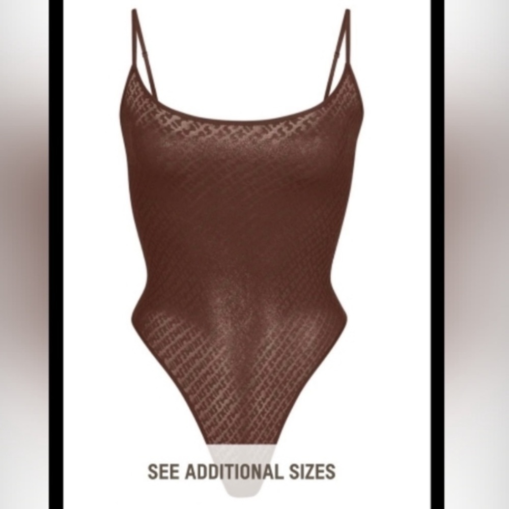 - Skims (B22)  Logo Mesh Foil Cami Bodysuit NWT THONG xxs